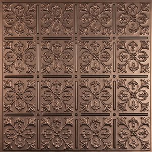 Ceilume Fleur-De-Lis 2 x 2-ft Bronze Suspended Lay-in Ceiling Tiles - 10/Pack