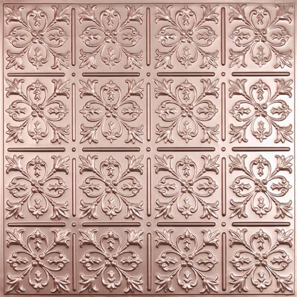 Ceilume Fleur-De-Lis 2 x 2-ft Copper Suspended Lay-in Ceiling Tiles - 10/Pack