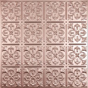 Ceilume Fleur-De-Lis 2 x 2-ft Copper Suspended Lay-in Ceiling Tiles - 10/Pack