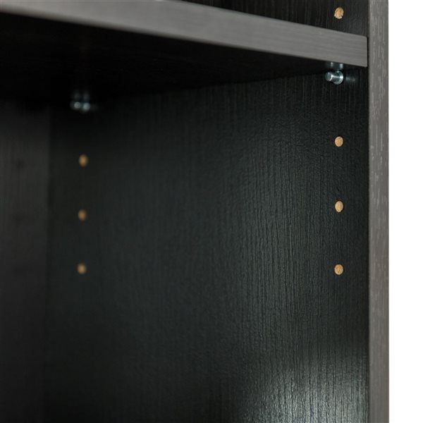 Bibliothèque Dante Brentwood Valley Designs en MDF noir avec 5 tablettes, 24,75 x 70,75 x 9,75 po