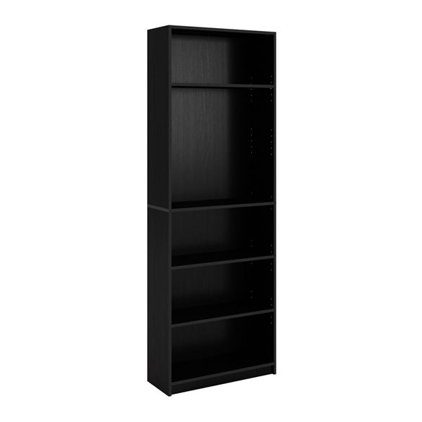 Bibliothèque Dante Brentwood Valley Designs en MDF noir avec 5 tablettes, 24,75 x 70,75 x 9,75 po