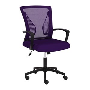 Brentwood Valley Designs Spencer Swivel Office Chair with Purple Mesh Back and Black Base