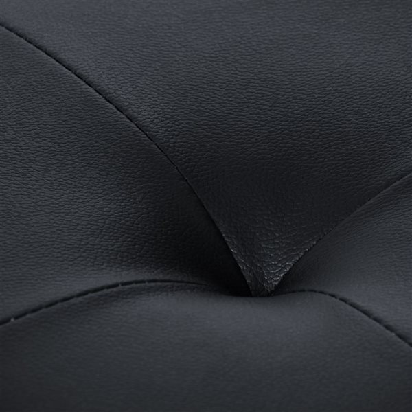 Petit ottoman Elliot Brentwood Valley Designs en faux cuir PU noir capitonné avec rangement, 15,5 x 23,25 po