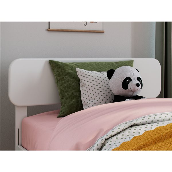 AFI Florence Twin Solid Wood Low Profile Platform Bed - White