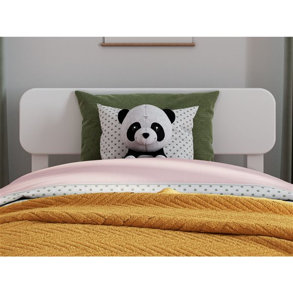 AFI Florence Twin Solid Wood Low Profile Platform Bed - White