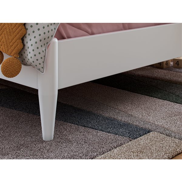 AFI Florence Twin Solid Wood Low Profile Platform Bed - White