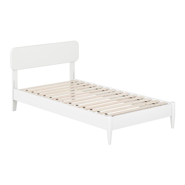 AFI Florence Twin Solid Wood Low Profile Platform Bed - White