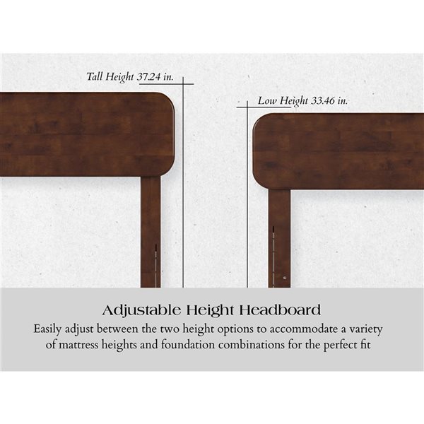 AFI Florence Full Solid Wood Headboard - Walnut