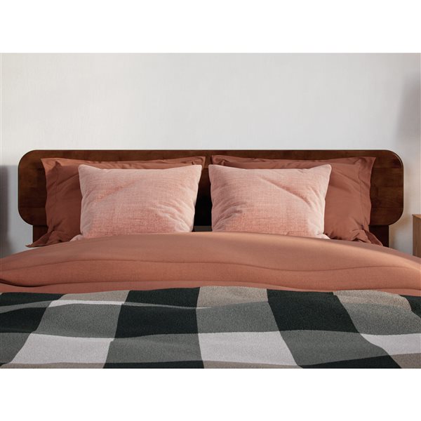 AFI Florence Full Solid Wood Low Profile Platform Bed - Walnut