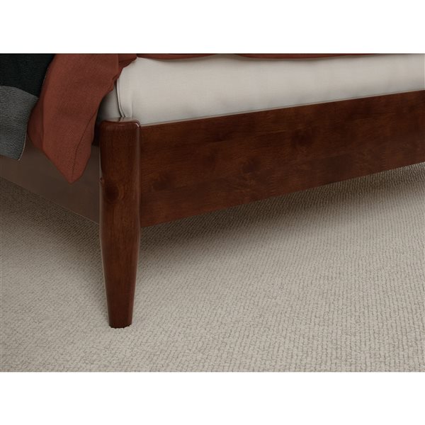 AFI Florence Full Solid Wood Low Profile Platform Bed - Walnut