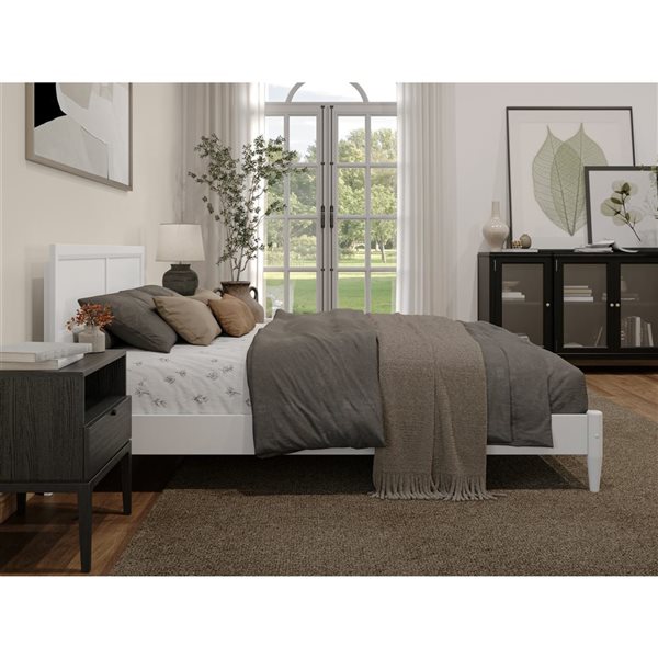 AFI Sophia Queen Solid Wood Low Profile Platform Bed - White