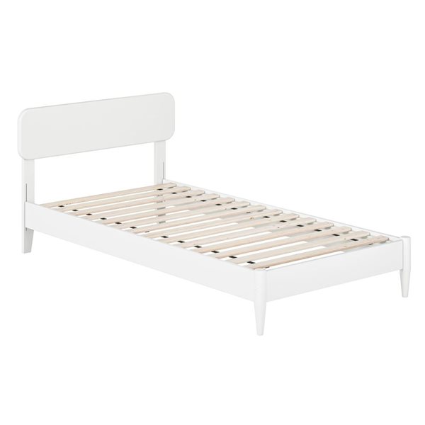 AFI Florence Twin XL Solid Wood Low Profile Platform Bed - White ...