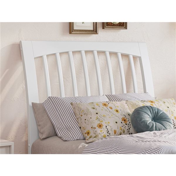 AFI Roslyn Twin XL Platform Bed with Panel Footboard and Storage Drawers - White