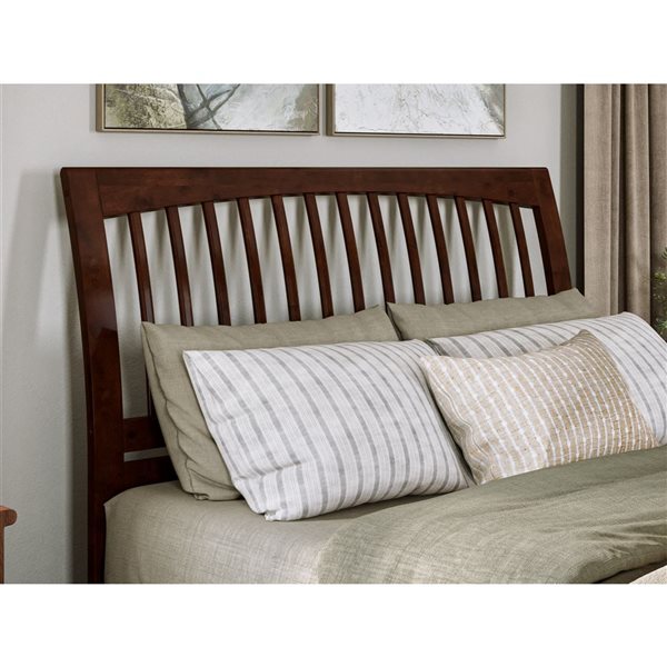 AFI Roslyn Queen Platform Bed with Panel Footboard and Storage Drawers - Walnut