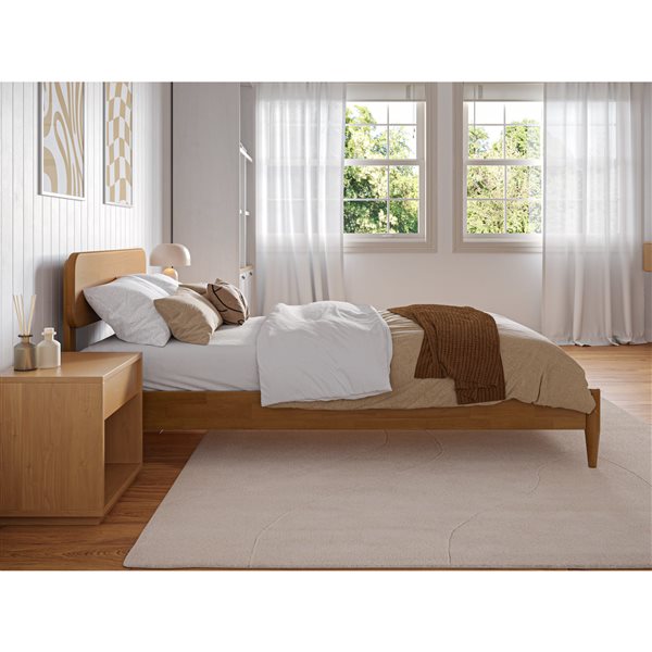 AFI Florence Twin XL Solid Wood Low Profile Platform Bed - Light Toffee