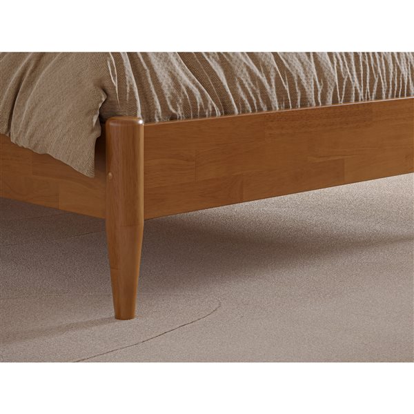 AFI Florence Twin XL Solid Wood Low Profile Platform Bed - Light Toffee