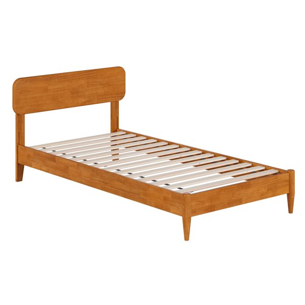 AFI Florence Twin XL Solid Wood Low Profile Platform Bed - Light Toffee