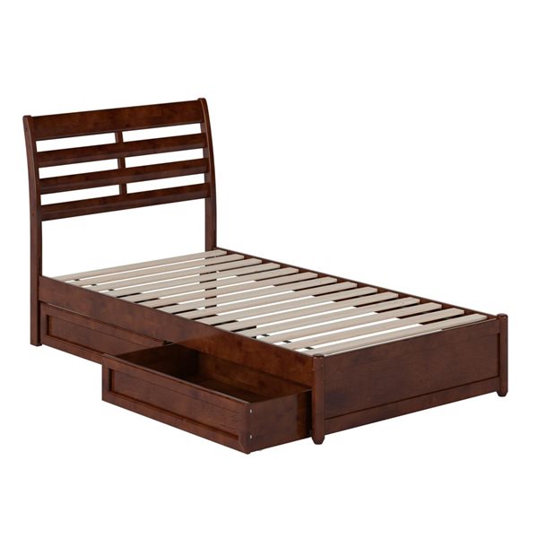 AFI Emelie Twin Platform Bed with Panel Footboard and Storage Drawers ...