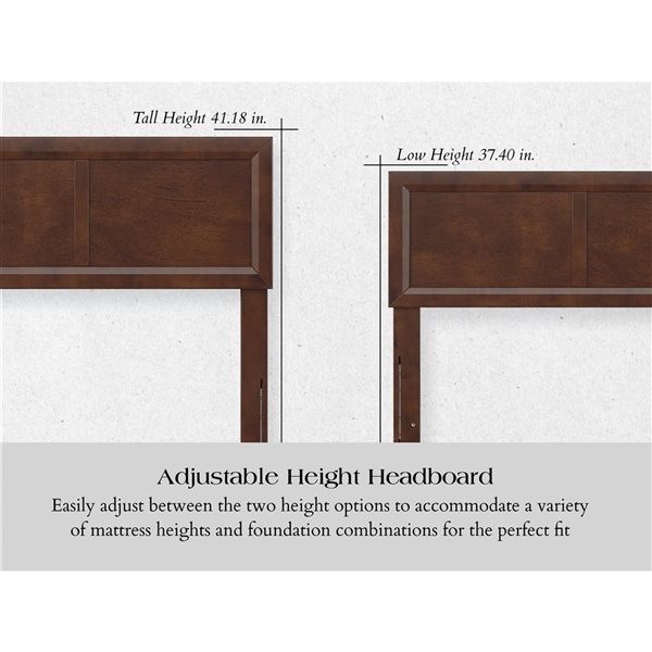 AFI Sophia King Solid Wood Headboard - Walnut