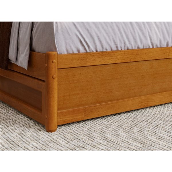 AFI Barcelona Queen Panel Platform Bed with Storage Drawers - Light Toffee