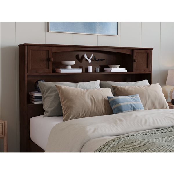 AFI Hadley Full Platform Bed with Panel Footboard and Storage Drawers - Walnut