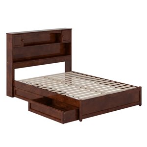 AFI Hadley Full Platform Bed with Panel Footboard and Storage Drawers - Walnut