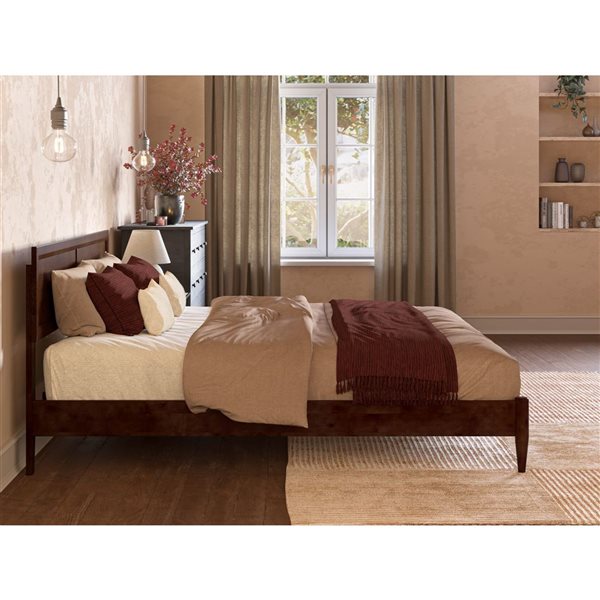AFI Sophia King Solid Wood Low Profile Platform Bed - Walnut