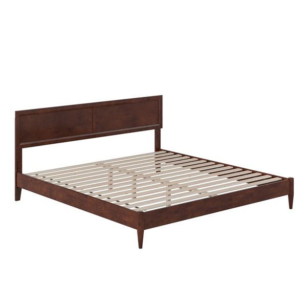 AFI Sophia King Solid Wood Low Profile Platform Bed - Walnut