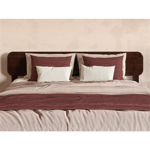 AFI Florence Queen Solid Wood Low Profile Platform Bed - Walnut