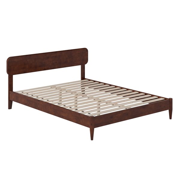 AFI Florence Queen Solid Wood Low Profile Platform Bed - Walnut
