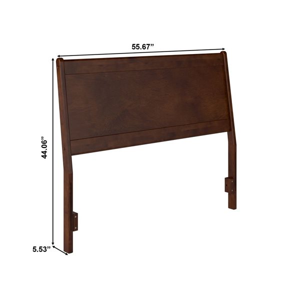 AFI Casanova Full Solid Wood Panel Headboard - Walnut