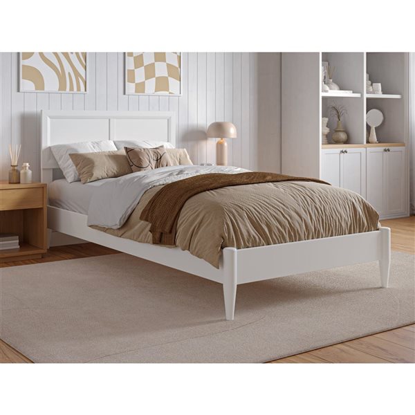 AFI Sophia Twin XL Solid Wood Low Profile Platform Bed - White