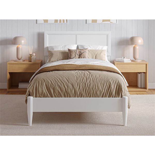 AFI Sophia Twin XL Solid Wood Low Profile Platform Bed - White