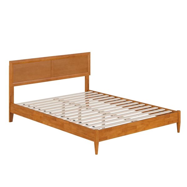 AFI Sophia Queen Solid Wood Low Profile Platform Bed - Light Toffee