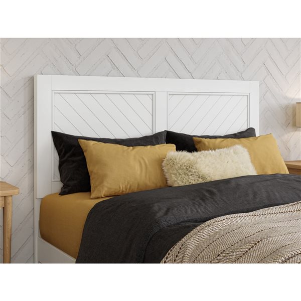 AFI Clayton Full Platform Bed with Panel Footboard and Storage Drawers - White