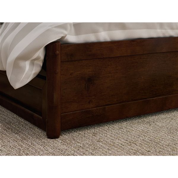 AFI Barcelona King Panel Platform Bed with Storage Drawers - Walnut