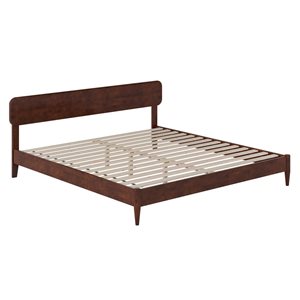 AFI Florence King Solid Wood Low Profile Platform Bed - Walnut