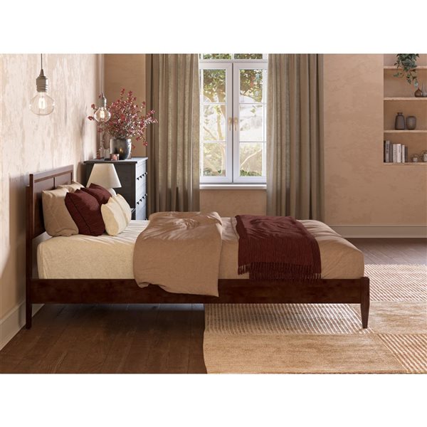 AFI Sophia Queen Solid Wood Low Profile Platform Bed - Walnut