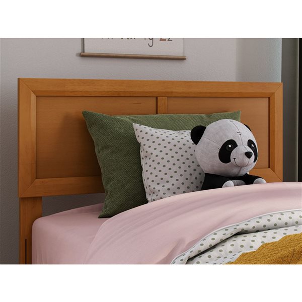 AFI Sophia Twin Solid Wood Low Profile Platform Bed - Light Toffee