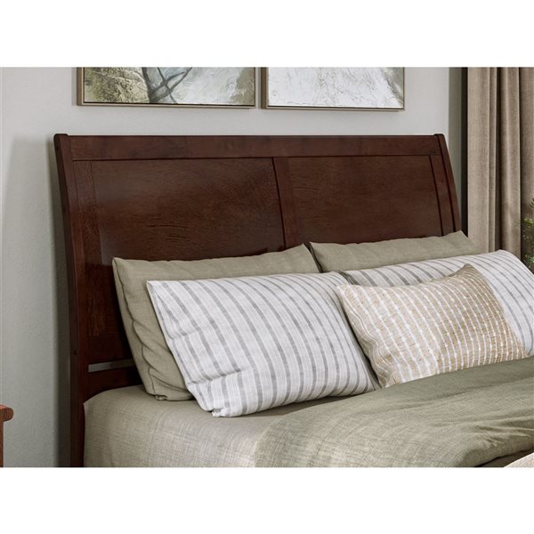 AFI Andorra Queen Platform Bed with Panel Footboard and Storage Drawers - Walnut