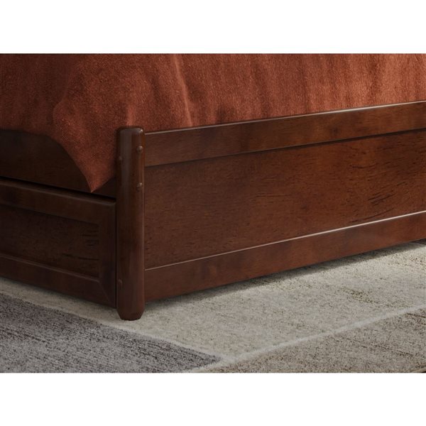 AFI Barcelona Full Panel Platform Bed with Storage Drawers - Walnut