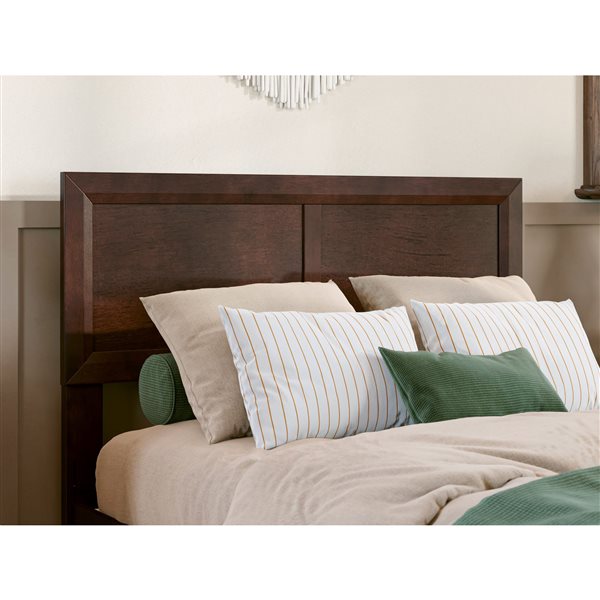 AFI Lylah Twin XL Platform Bed with Panel Footboard and Twin XL Trundle in Walnut