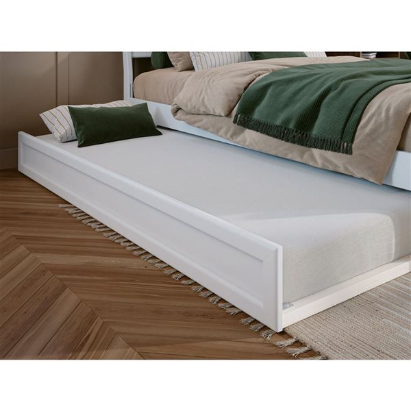 AFI Twin Mid-Century Modern Trundle in White