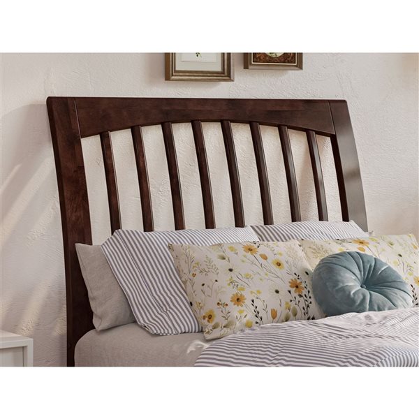 AFI Roslyn Twin XL Platform Bed with Panel Footboard and Twin XL Trundle in Walnut