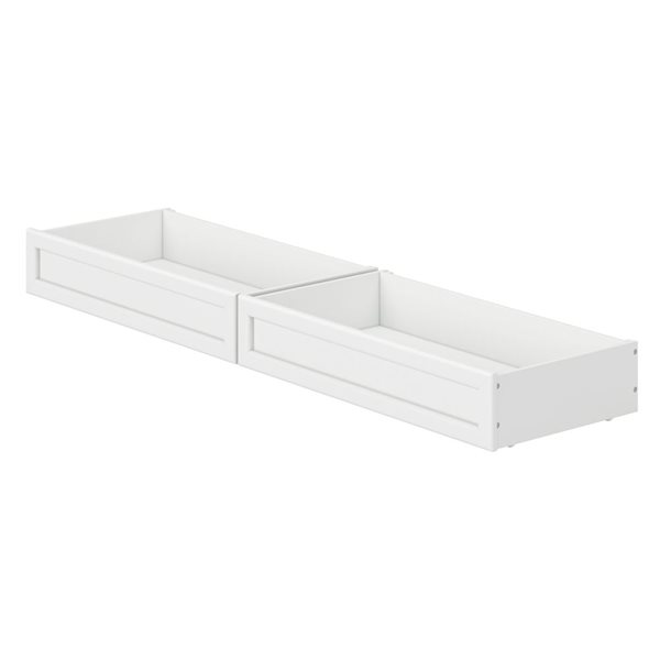 AFI Queen-King-Twin XL Mid-Century Modern Under Bed Storage Drawers in White