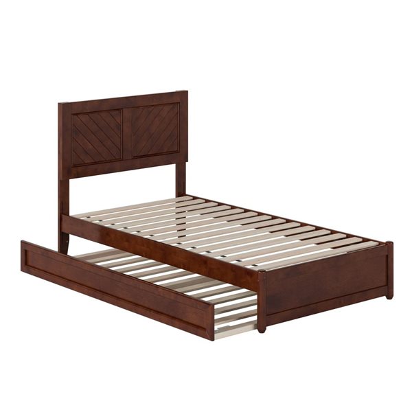 AFI Clayton Twin Platform Bed with Panel Footboard and Twin Trundle in ...