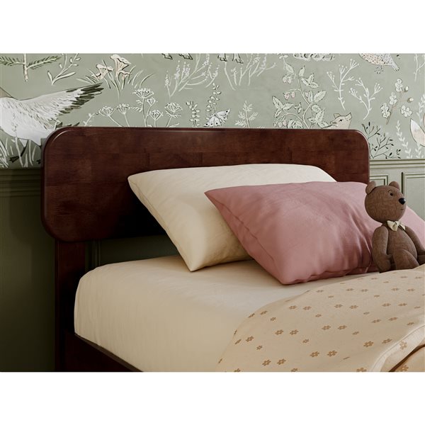 AFI Capri Twin Platform Bed with Panel Footboard and Twin Trundle in Walnut