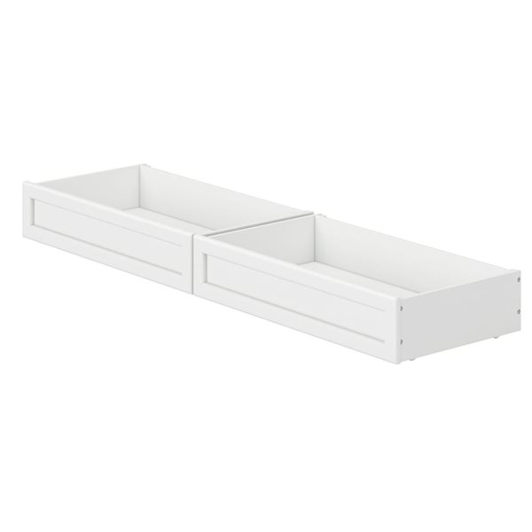 AFI Twin-Full Mid-Century Modern Under Bed Storage Drawers in White