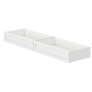 AFI Twin-Full Mid-Century Modern Under Bed Storage Drawers in White