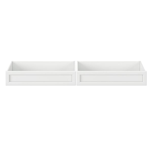 AFI Twin-Full Mid-Century Modern Under Bed Storage Drawers in White